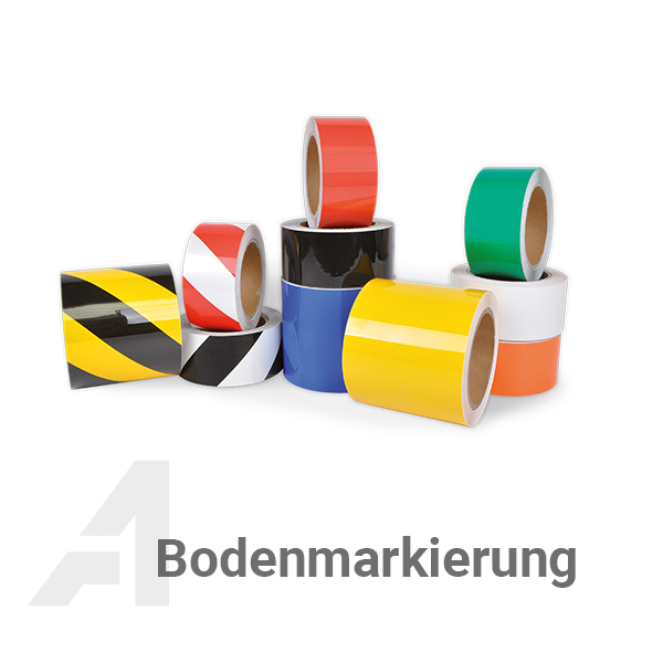 Bodenmarkierung verschiedenfarbige Bodenmarkierungsbänder nebeneinander